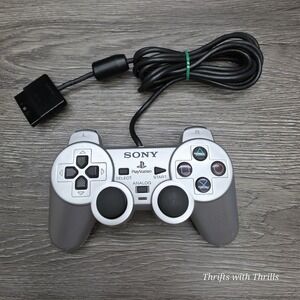 Sony PlayStation 2 - DualShock 2 Controller Silver - Sony Genuine OEM - Untested